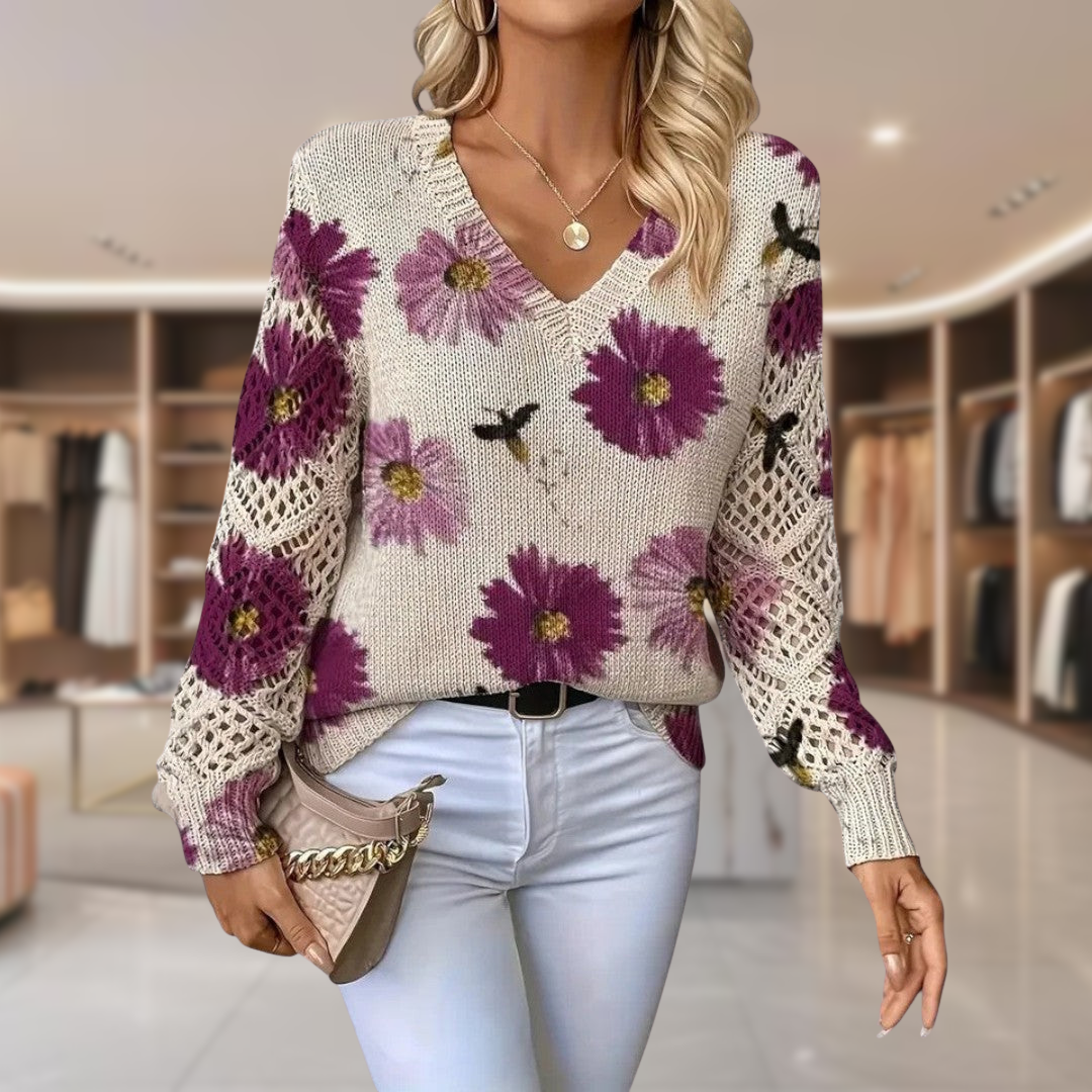 Annes | Elegant Floral Sweater